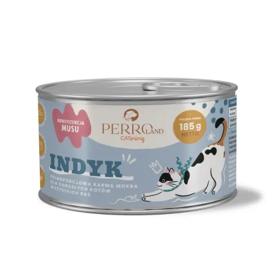 Cena promocyjna PERROland CATering Indyk - karma mokra dla kota mus 185g